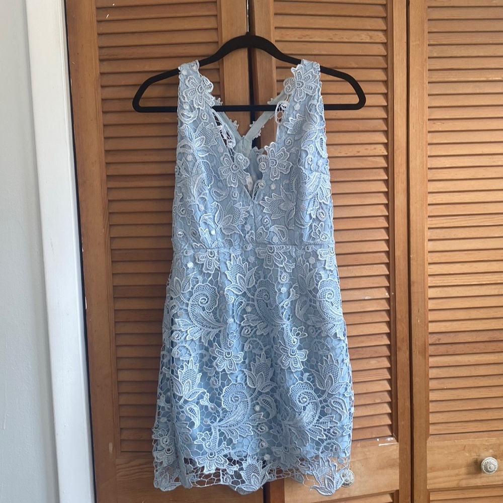 Free People Formal Ice Blue Mini Dress